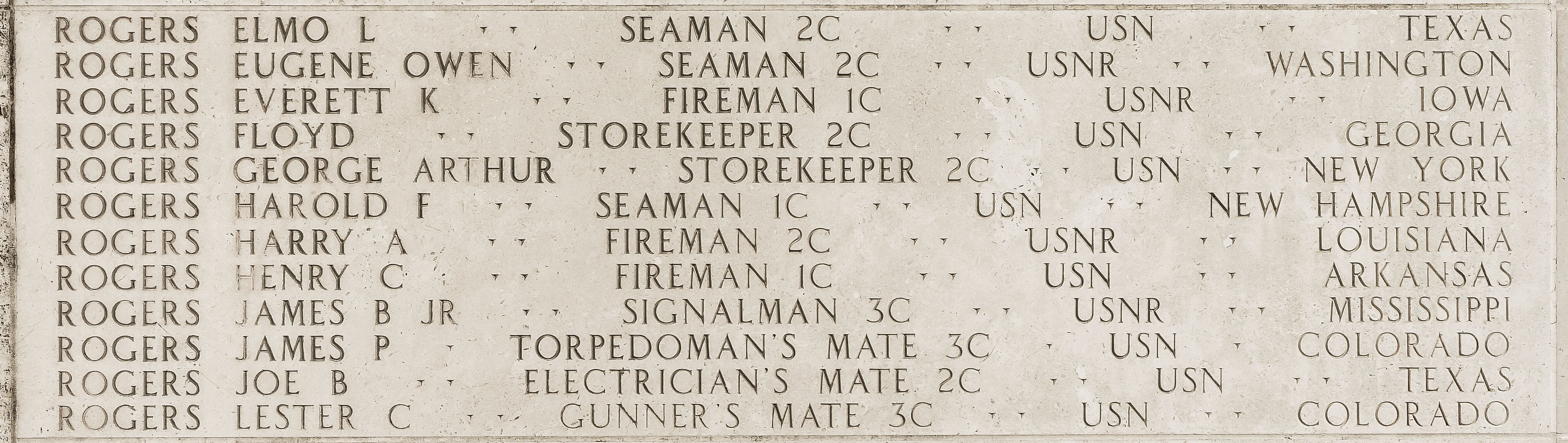 James B. Rogers, Signalman Third Class